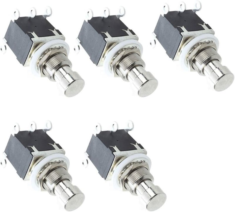 E Support 6Pin DPDT Latching Stomp Foot Switch Pedal Guitar Push Button Metal True Bypass AC 250V/2A 125V/4A Pack of 5 - Image 1