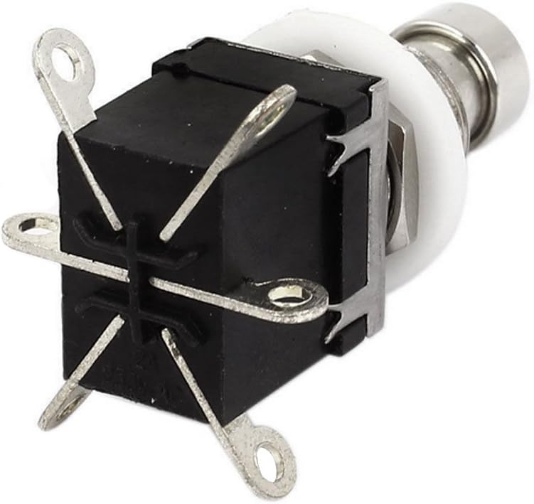 E Support 6Pin DPDT Latching Stomp Foot Switch Pedal Guitar Push Button Metal True Bypass AC 250V/2A 125V/4A Pack of 5 - Image 2