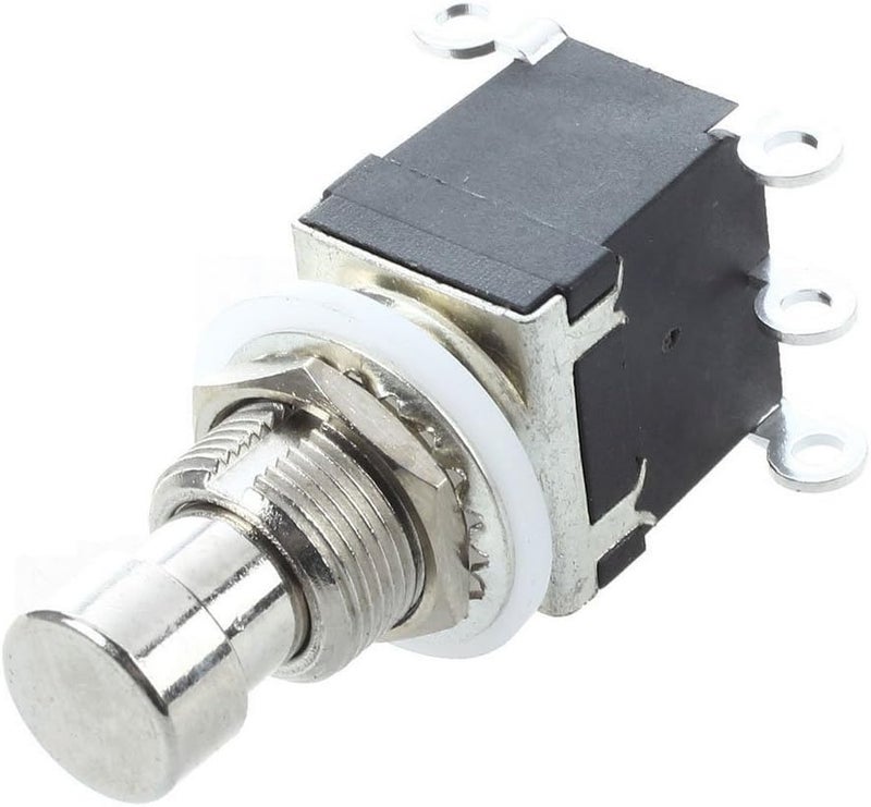 E Support 6Pin DPDT Latching Stomp Foot Switch Pedal Guitar Push Button Metal True Bypass AC 250V/2A 125V/4A Pack of 5 - Image 3