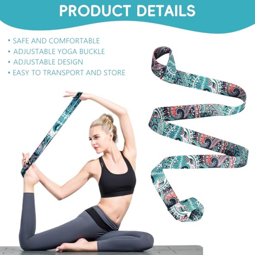Proberos® 5.5ft Yoga Mat Carrying Strap With Fashionable Green Mandala Print, Durable Nylon Design, Lightweight, Adjustable Mat Holder Carrier Sling, Ideal For Studio, Gym & Outdoor Use - Image 4