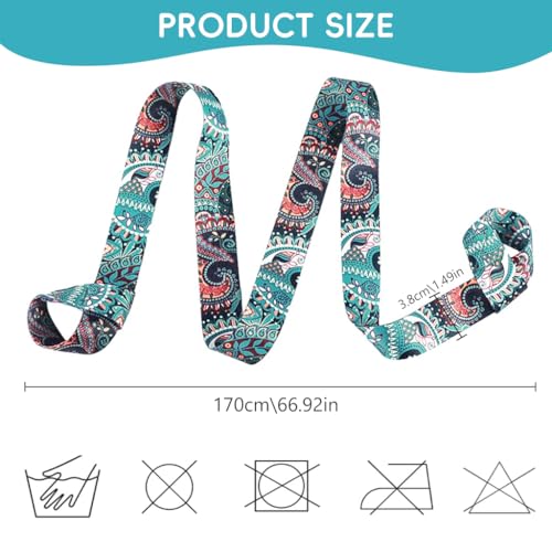 Proberos® 5.5ft Yoga Mat Carrying Strap With Fashionable Green Mandala Print, Durable Nylon Design, Lightweight, Adjustable Mat Holder Carrier Sling, Ideal For Studio, Gym & Outdoor Use - Image 2