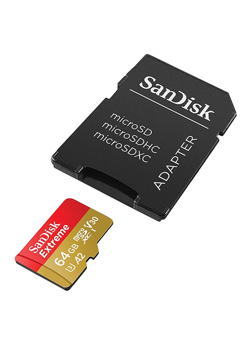 sandisk 64 GB Extreme microSDXC Card UHS-I A2 V30 U3 C10 - 170/80 MB/s SDSQXAH-064G-GN6MN - Image 2