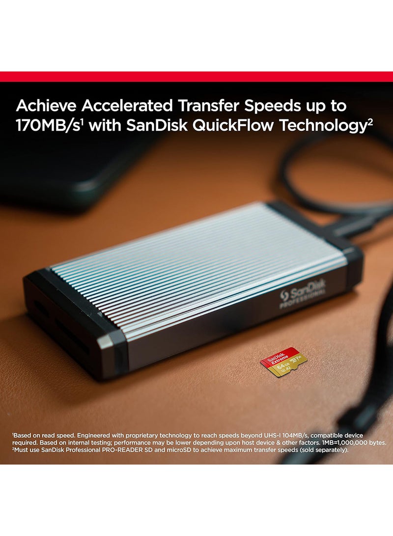 sandisk 64 GB Extreme microSDXC Card UHS-I A2 V30 U3 C10 - 170/80 MB/s SDSQXAH-064G-GN6MN - Image 4