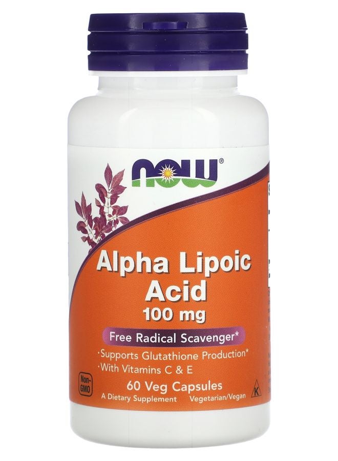 now Alpha Lipoic Acid 100 mg 60 Veg Capsules