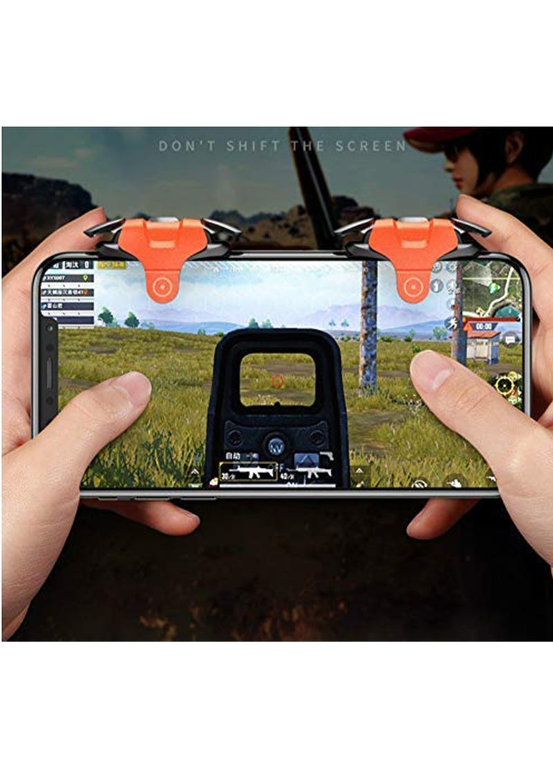 Generic - Orange Battle Royal BGMI Ultra Premium Mobile Phone Game Controller, L1 R1 Trigger, Game Pad Gaming Accessory Kit, Mobile Game Joystick Gaming Accessory Kit (1 Pair, Assorted Color) - Image 1