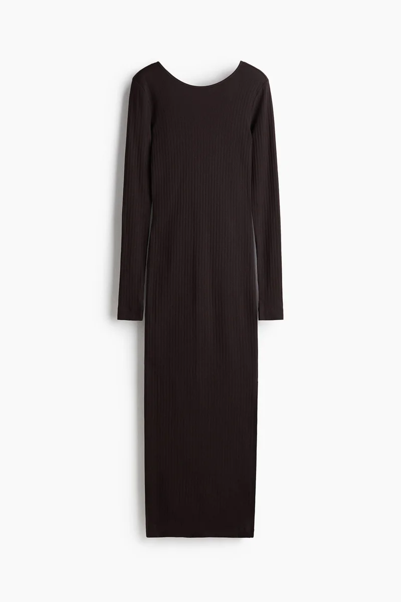 H&M Ribbed scoop-back dress