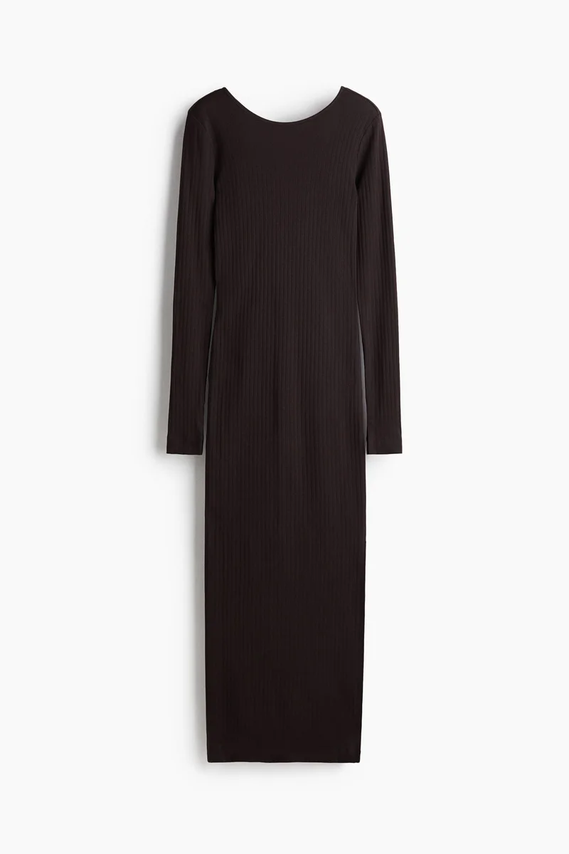H&M Ribbed scoop-back dress