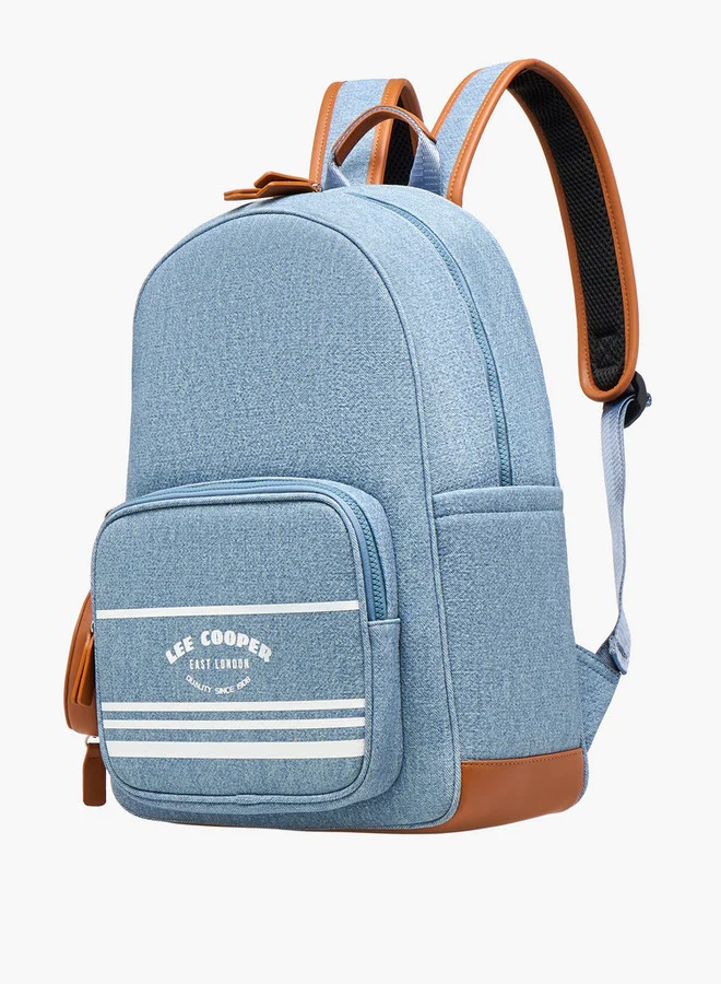 Lee Cooper Women's Logo Print School Backpack with Zip Closure and Attached Pouch - 41x13x30 cm