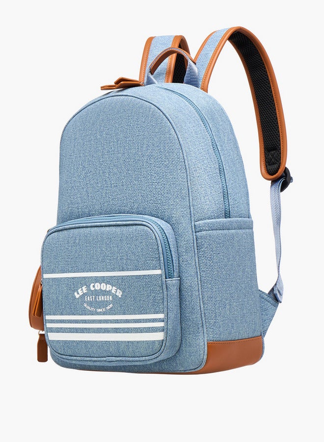 Lee Cooper Women's Logo Print School Backpack with Zip Closure and Attached Pouch - 41x13x30 cm - Image 2