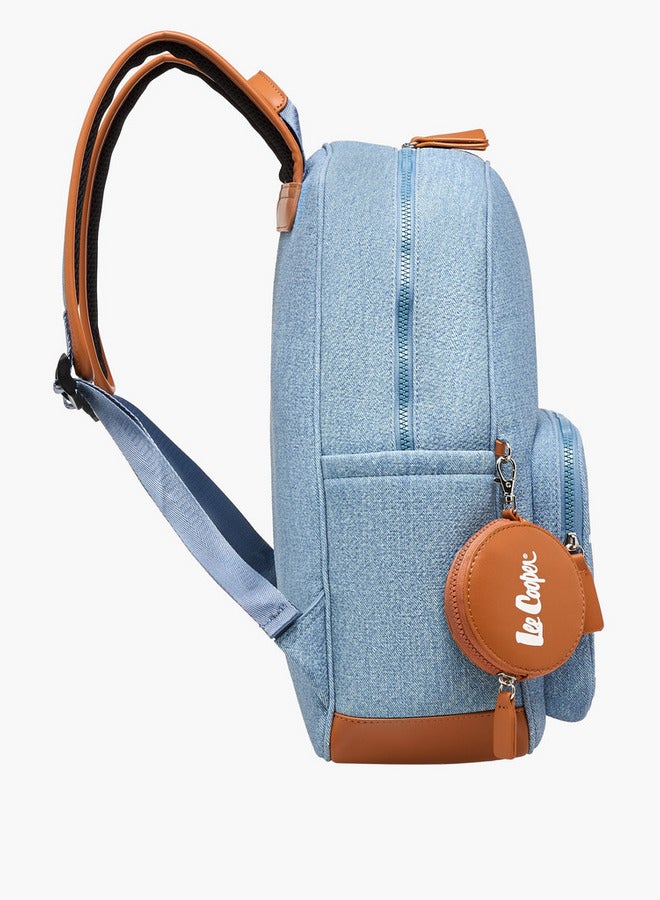 Lee Cooper Women's Logo Print School Backpack with Zip Closure and Attached Pouch - 41x13x30 cm - Image 3