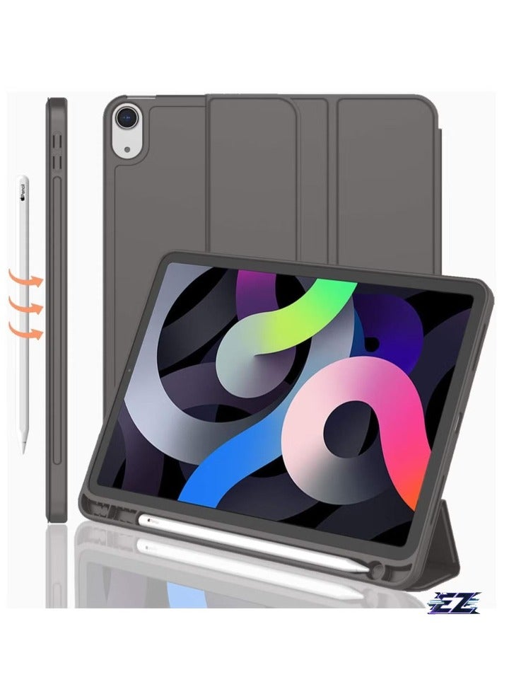 ELTRAZONE iPad Air 11 Inch Case M2 2024 – iPad Air 5th/4th Generation Case 2022/2020 10.9 Inch with Pencil Holder, Trifold Stand Smart Case – Dark Gray, Sleek, Durable, Premium Protection for Your iPad - Image 1