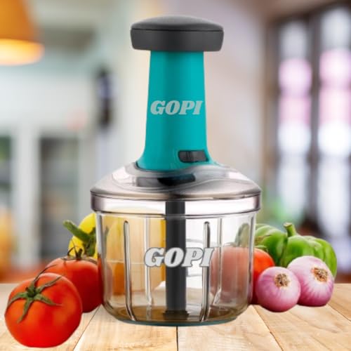 Gopi Push Chopper for Kitchen Use – 5-Blade Manual Vegetable, Onion, Garlic, Ginger, Tomato, and Potato Cutter, Compact Handy Kitchen Tool (A-1100 ML) - Image 1