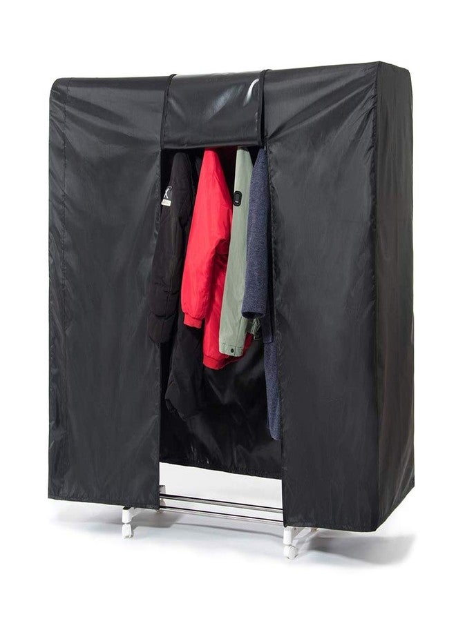 QEES Garment Rack Cover 59" Clothes Rack Cover for Storage, Heavy Duty Dustproof Waterproof Clothes Closet Cover with 2 Full Strong Zipper, Wardrobe Rack Cover for Dance Costume, Dress, Suit（Only Cover） - Image 1