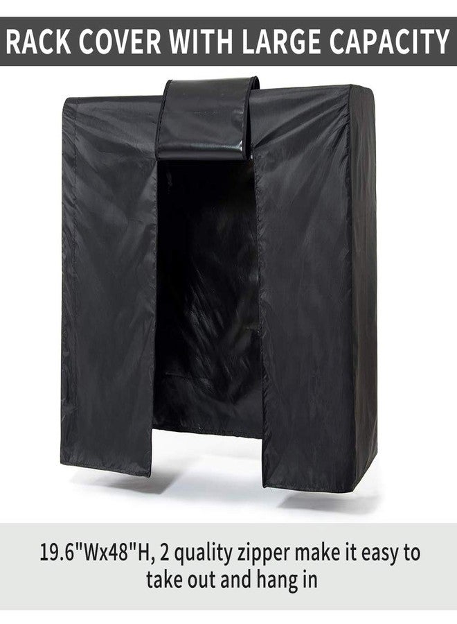 QEES Garment Rack Cover 59" Clothes Rack Cover for Storage, Heavy Duty Dustproof Waterproof Clothes Closet Cover with 2 Full Strong Zipper, Wardrobe Rack Cover for Dance Costume, Dress, Suit（Only Cover） - Image 3