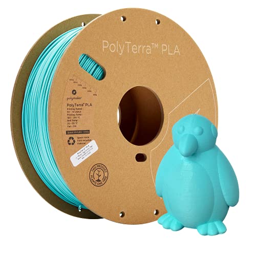 Polymaker PolyTerra PLA Bioplastic 3D Printing Filament, Matte Arctic Teal, 1.75mm, 1000g (2.2lb) - Fits Most FDM Printers - Image 1
