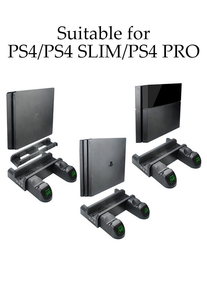 DUNISO Multifunctional Cooling Vertical Stand,Cooling Base Bracket Radiator,Multifunction Cooling Fan,with 2 Cooling Fan,Sturdy and Durable,for PS4/ SLIM/PRO,Black - Image 5