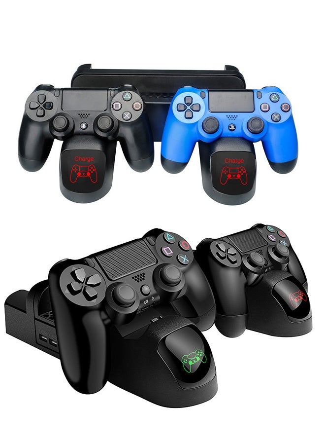 DUNISO Multifunctional Cooling Vertical Stand,Cooling Base Bracket Radiator,Multifunction Cooling Fan,with 2 Cooling Fan,Sturdy and Durable,for PS4/ SLIM/PRO,Black - Image 4