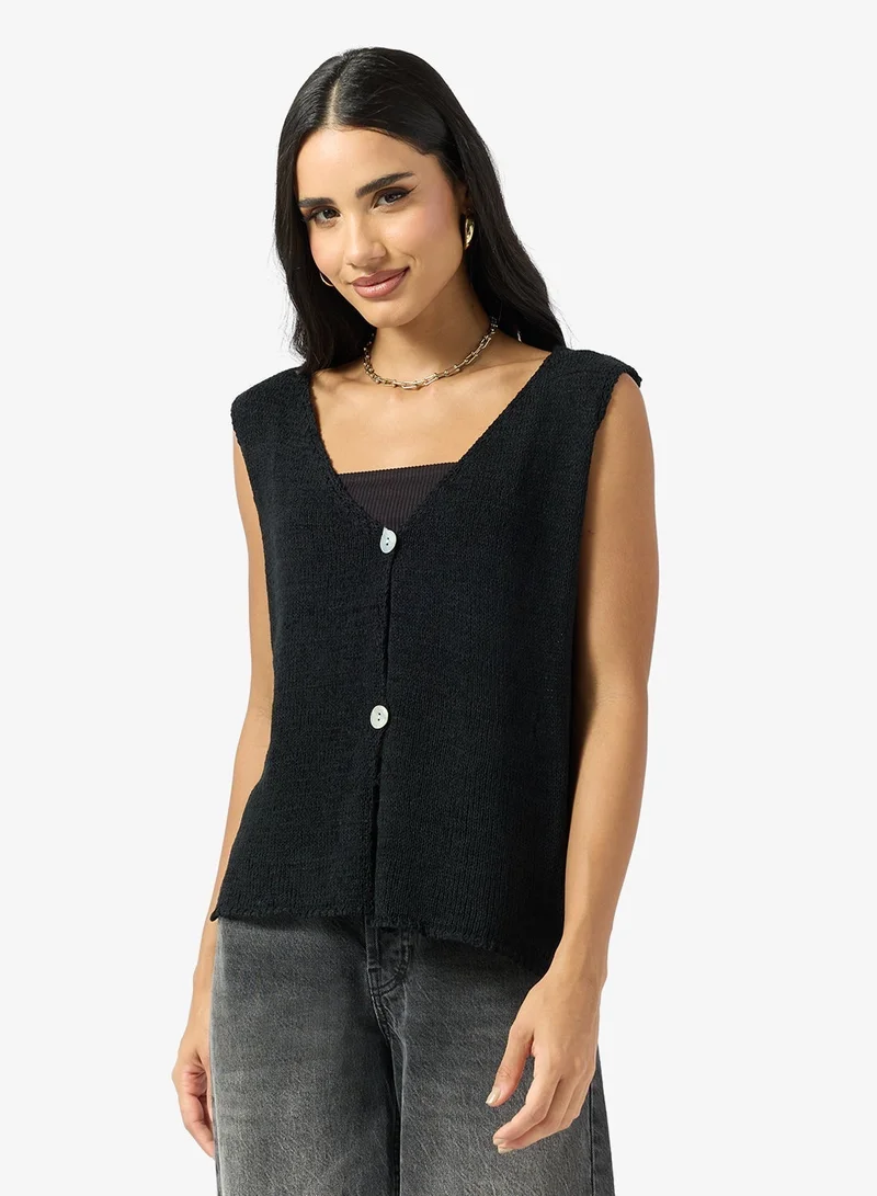 Ginger Knitted Button Up Vest