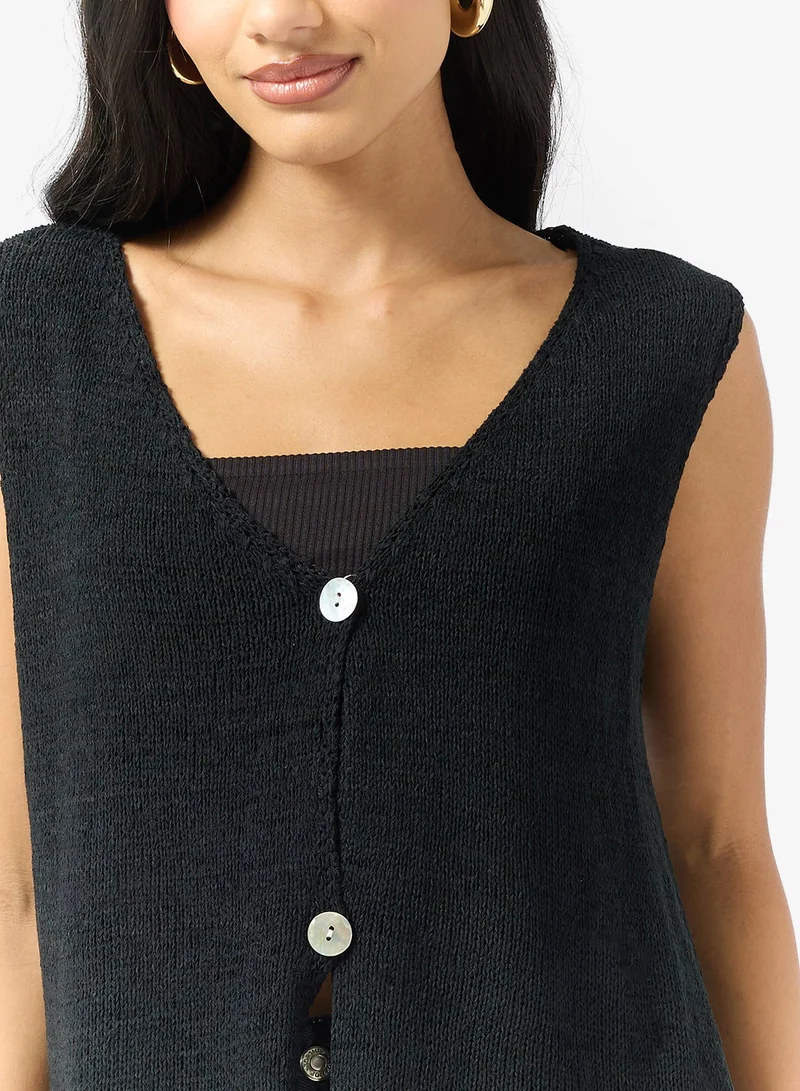 Ginger  Knitted Button Up Vest for Women | Best Price UAE