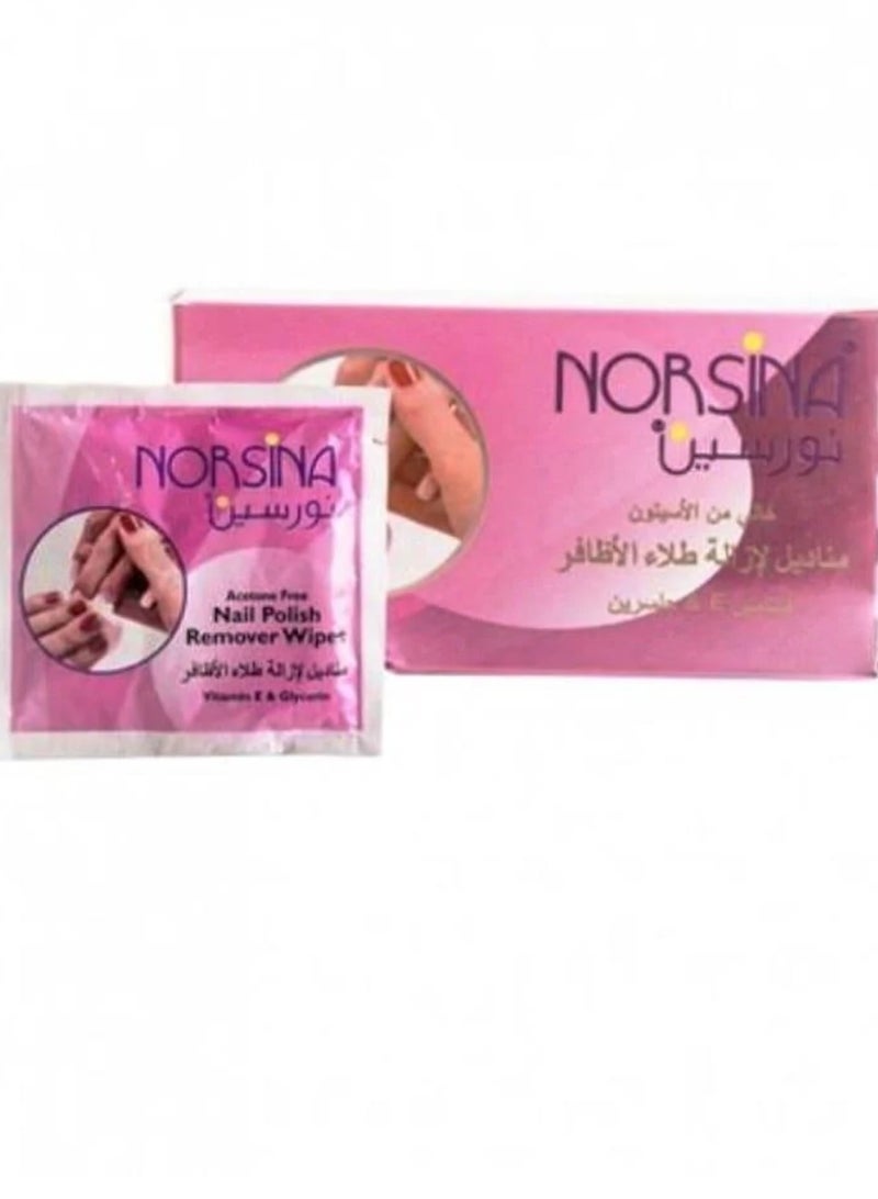 نورسينا مناديل لإزالة طلاء الأظافر فيتامين اي و جليسرين 10 قطع - Image 2