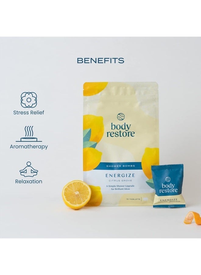 Body Restore Shower Steamers Aromatherapy 15 Packs - Mothers Day Gifts, Relaxation Birthday Gifts for Women and Men, Stress Relief and Luxury Self Care Gifts for Mom, Citrus Shower Bath Bombs - Image 4