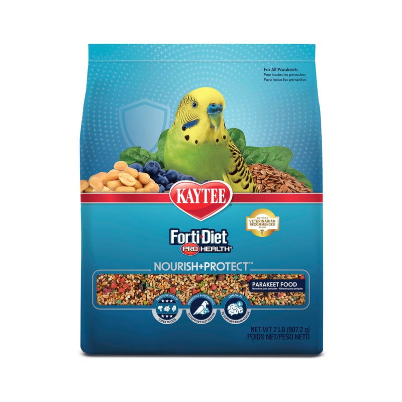 Kaytee FortiDiet Pro Health NourishProtect Parakeet Food Comprehensive Nutrition Backed by Science Digestive Health Immune Support 2 pounds