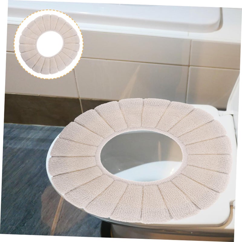 Warm O Shaped Toilet Seat Cover Polyester Soft Comfortable Machine Washable Easy Install - Image 3