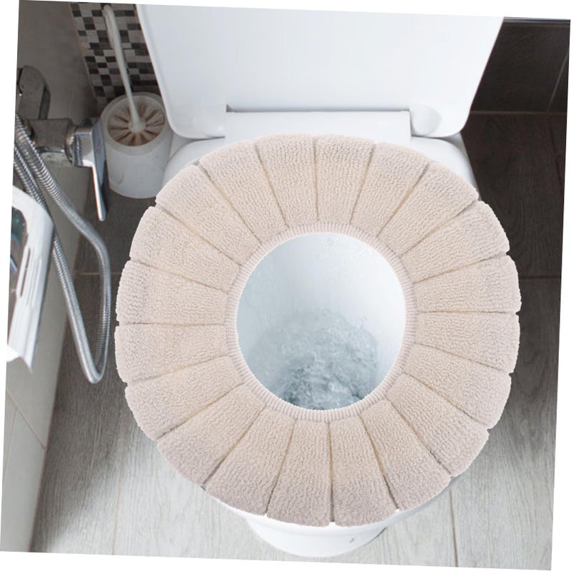 Warm O Shaped Toilet Seat Cover Polyester Soft Comfortable Machine Washable Easy Install - Image 5