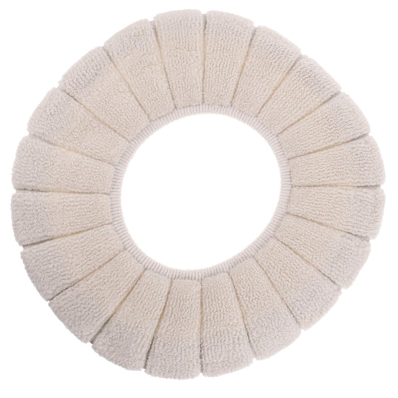 Warm O Shaped Toilet Seat Cover Polyester Soft Comfortable Machine Washable Easy Install - Image 2