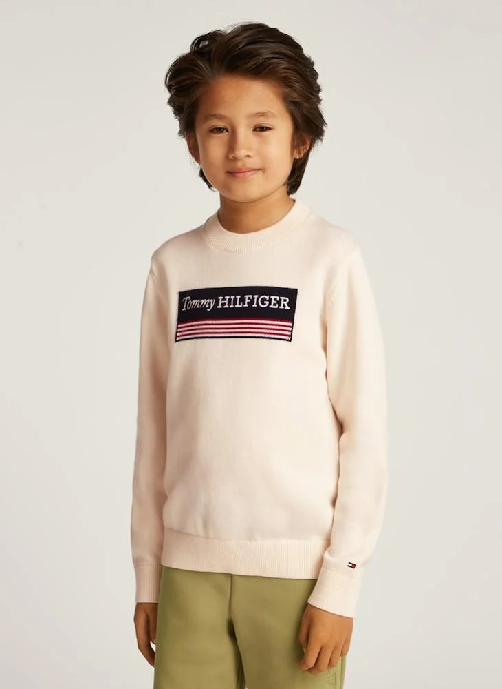 TOMMY HILFIGER Youth Monotype 1985 Logo Label Regular Sweater