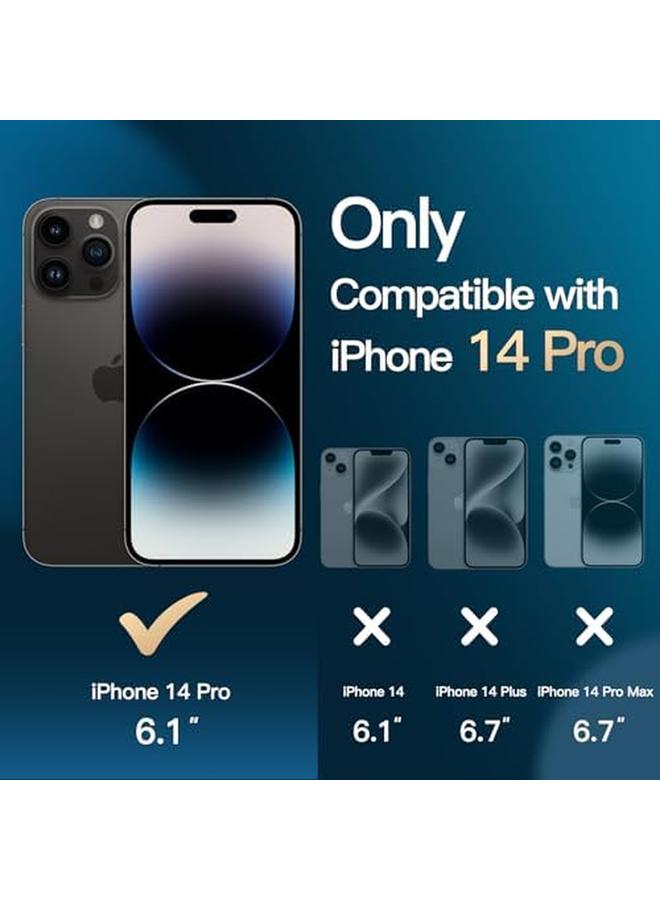 جي تيك جراب كروس بودي لهاتف آيفون 14 برو مقاس 6.1 بوصة مع حزام حبل قابل للتعديل، غطاء واقٍ شفاف مضاد للاصفرار ومضاد للصدمات مع حبل للرقبة، أسود - Image 2