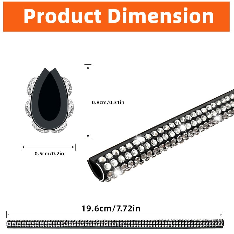 NBTEPEM Bling Car Air Conditioner Decoration Strip for Vent Outlet, 10 PCS Universal Rhinestone Car Vent Outlet Trim Decorations, Bling Interior Accessories for Women and Girls (Silver) - Image 2