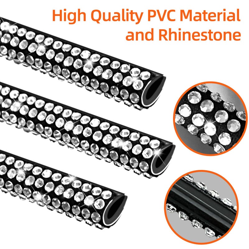 NBTEPEM Bling Car Air Conditioner Decoration Strip for Vent Outlet, 10 PCS Universal Rhinestone Car Vent Outlet Trim Decorations, Bling Interior Accessories for Women and Girls (Silver) - Image 3