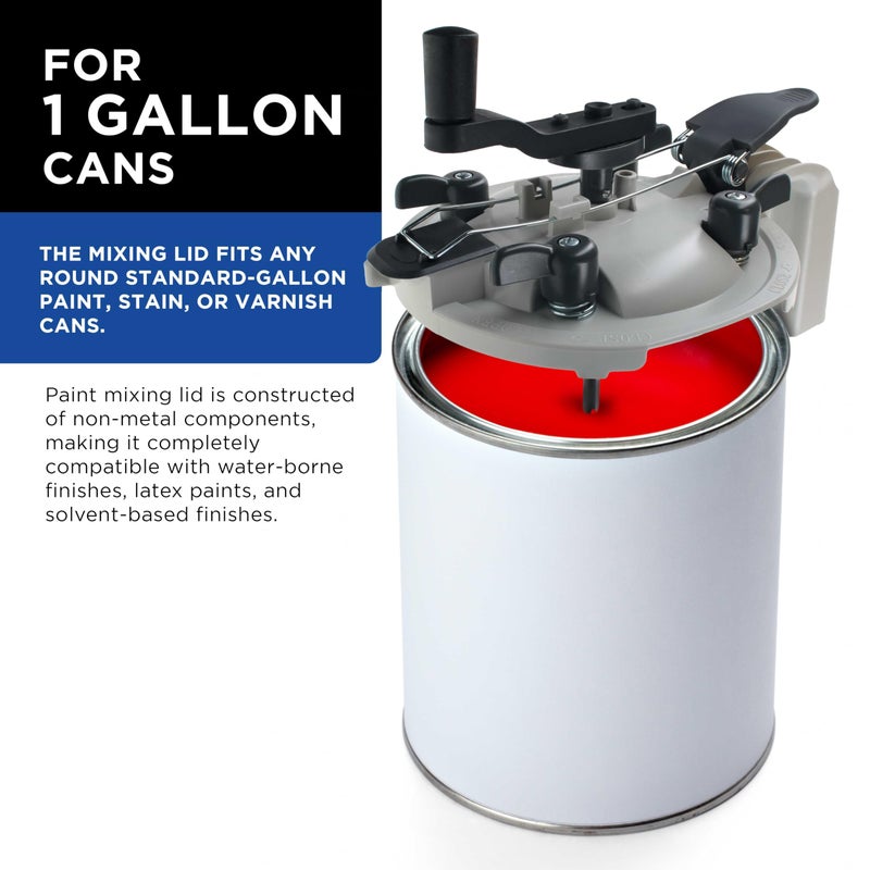 Master Airbrush Master Elite Paint Can Mixing Lid & Pouring Spout, 1 Gallon Size - Mix Blade for Easy, Mess-Free Stirring, Pouring, Storing - Pistol Grip Handle, Stir with Hand Crank, Drill, Paint Mixing Machine - Image 4
