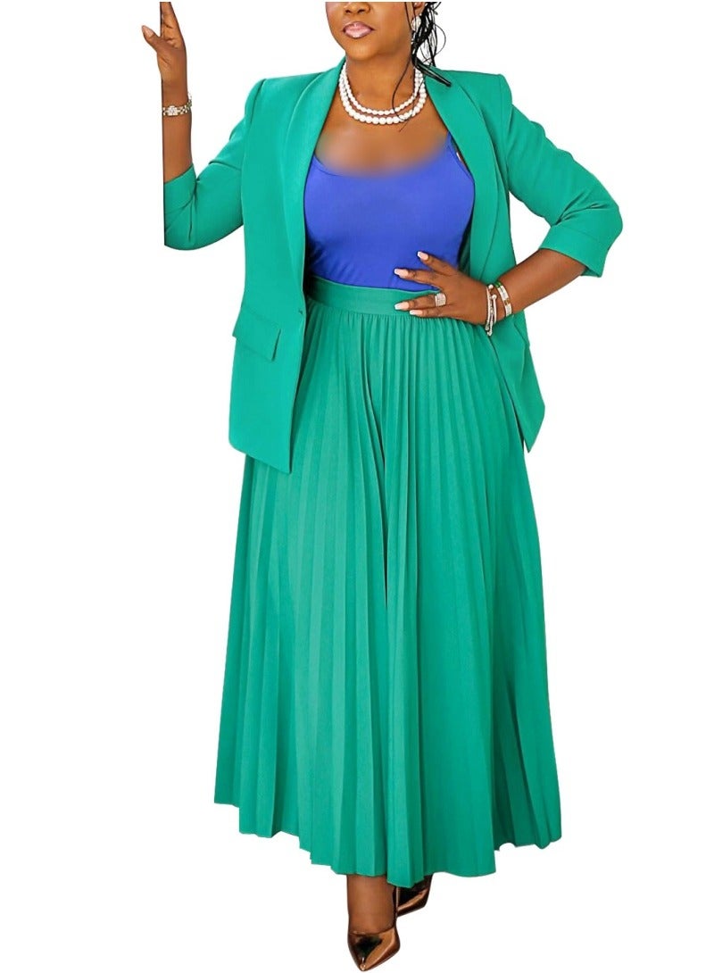 Shougu Fashionable Casual Professional Dress Women's Suit And Pleated Skirt Set