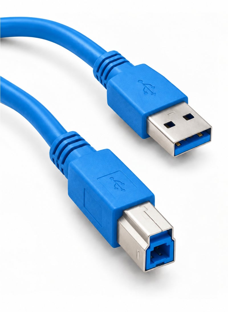 FUJISHKA USB 3.0 A to USB B Cable 3 Meter, Type A Male to Type B 3.0 Male Printer Cable USB 3.0 Type B Compatible with Docking Station, External Hard Drivers, Scanner, Printer - Image 1