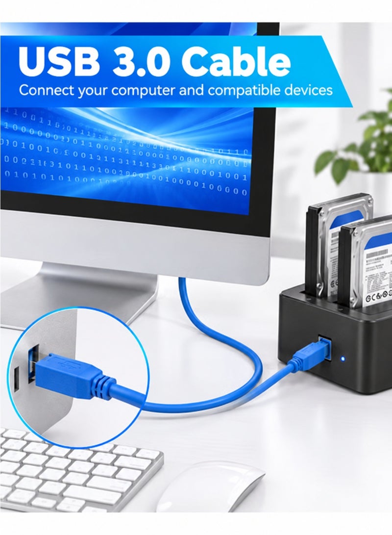 FUJISHKA USB 3.0 A to USB B Cable 3 Meter, Type A Male to Type B 3.0 Male Printer Cable USB 3.0 Type B Compatible with Docking Station, External Hard Drivers, Scanner, Printer - Image 3