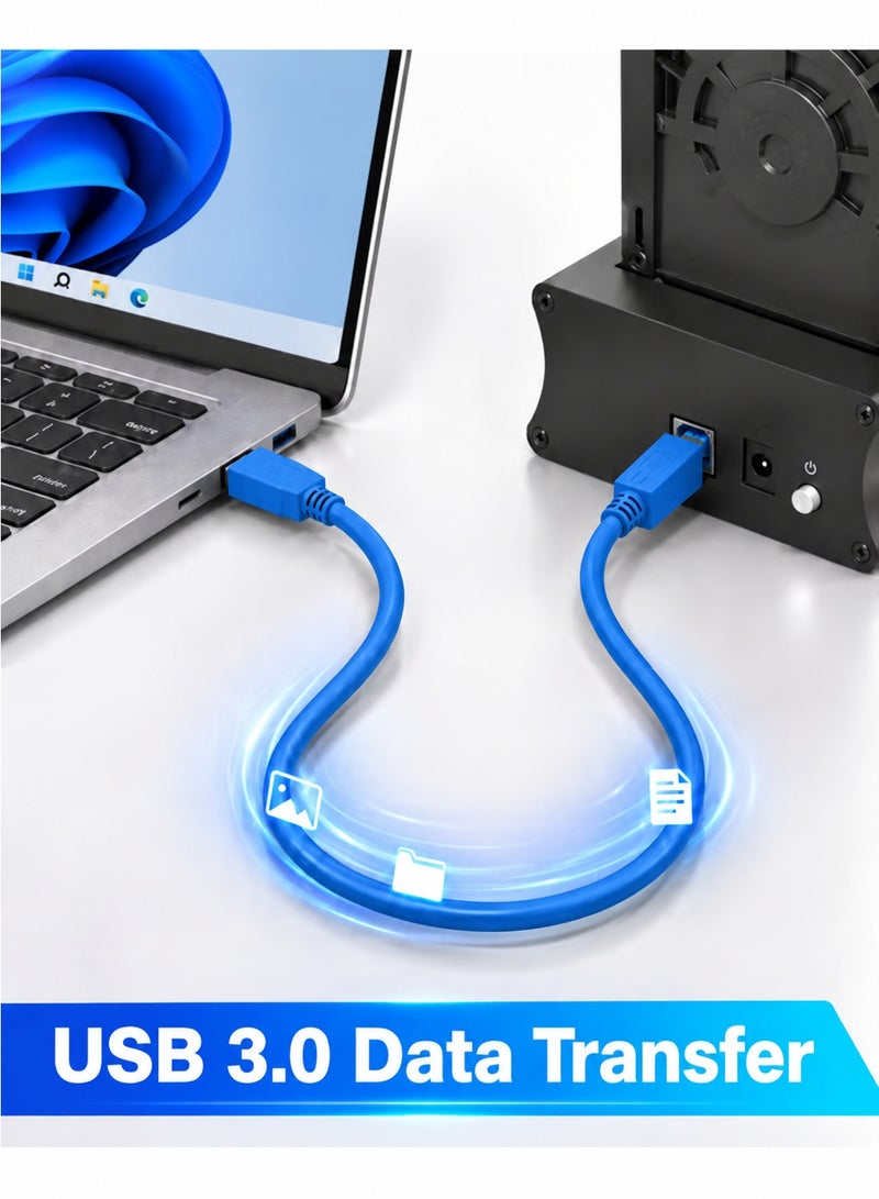 FUJISHKA USB 3.0 A to USB B Cable 3 Meter, Type A Male to Type B 3.0 Male Printer Cable USB 3.0 Type B Compatible with Docking Station, External Hard Drivers, Scanner, Printer - Image 4