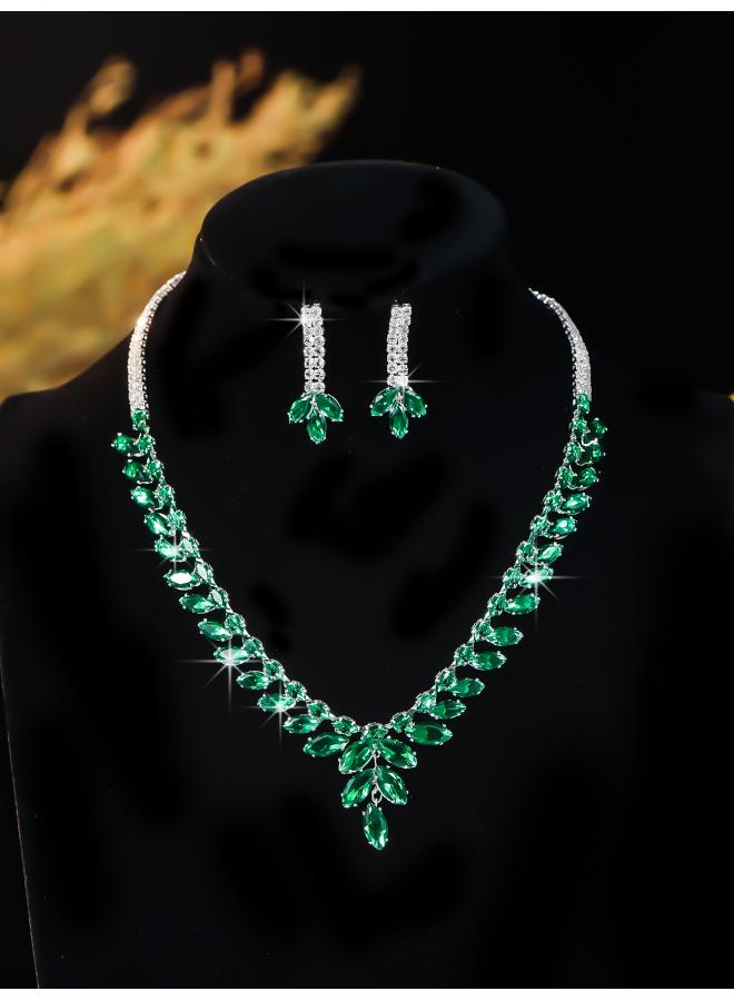 Europe And The United States Necklace Suit Earrings Jewelry Suit Banquet Dress Chain Fashion Joker Bridal Jewelry