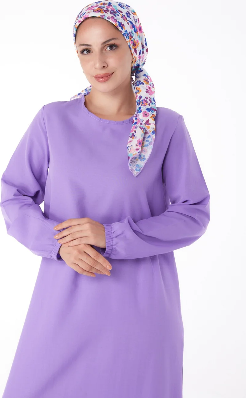Tofisa Plain Crew Neck Women's Lilac Dress - 13202