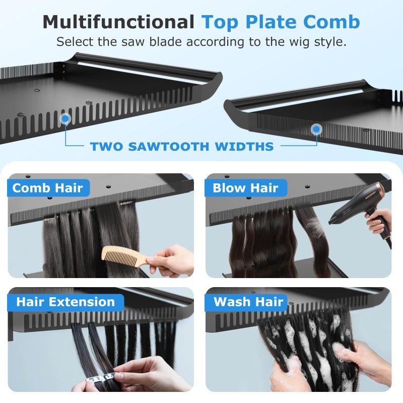 ZHOOGE Hairstylist Tray on Wheels, Rolling Salon Tray with Holder and Hair Separator Stand, Salon Trolley Adjustable Tray with Storage Platform Dye Bowls and Tools for Hair Stylist - Image 5