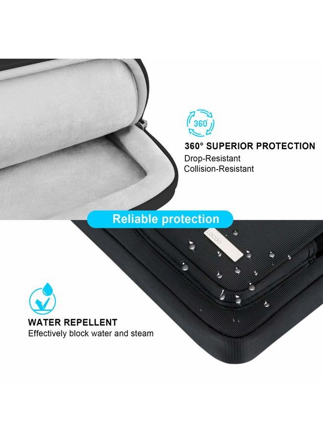 Lacdo حقيبة كتف لابتوب واقية بزاوية 360°، حقيبة كم لابتوب 14 بوصة لجهاز ماك بوك برو الجديد 14 بوصة مع شرائح M5/M4/M3/M2/M1 Pro Max A3434 A3112 A3401 A3185 A2918 A2992 2025-2021، أسود - Image 4