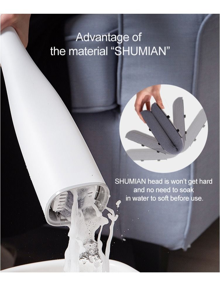 ممسحة إسفنجية سريعة الامتصاص مناسبة للأرضيات الخشبية سهلة التنظيف ذاتي الضغط ممسحة PVA مع رأسين قابلين للاستبدال لبلاط الخشب الصلب والأسطح الرخامية ممسحة تنظيف منزلية - Image 2