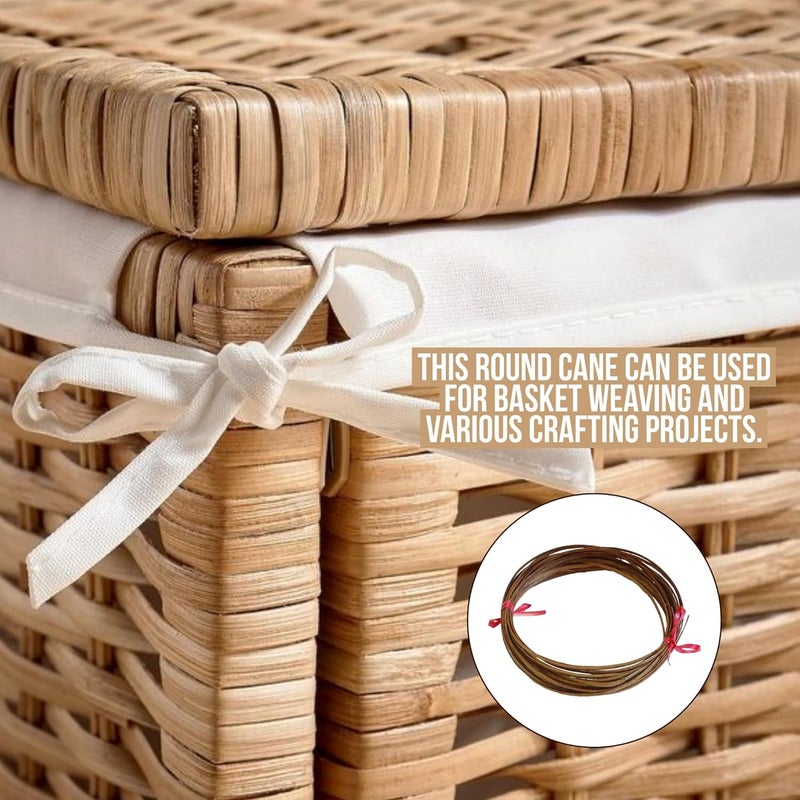 Wickerix Rattan Flat Furniture Chair Basket Caning Natural Repair Binder Cane, Darken Light Brown - Image 3