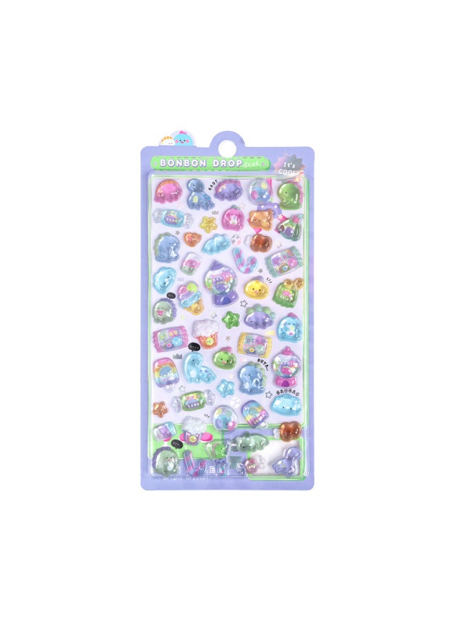 Flash Hot Shimmer Stickers 3d Relief Stickers Solid Children's Cartoon Animal Crystal Phone Case Decorations - Image 1