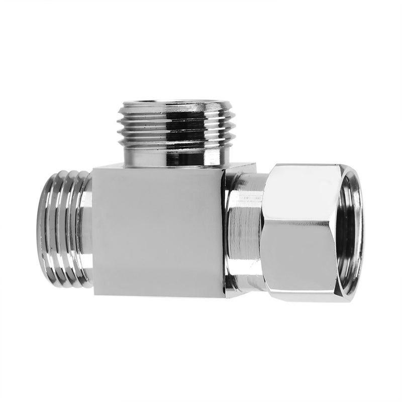 منحول ثلاثي الاتجاه من النحاس المجلفن، محول على شكل تي بقطر G1/2" لتركيب ذراع الدش - Image 3