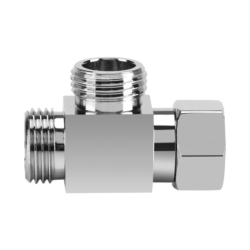منحول ثلاثي الاتجاه من النحاس المجلفن، محول على شكل تي بقطر G1/2" لتركيب ذراع الدش - Image 4