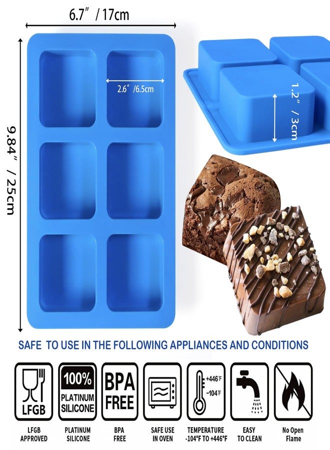 Sidosir 3Pcs Chocolate Covered Cookie S'mores Molds, 6-Cavity Square Molds Silicone for Smores, Non-Stick Silicone Baking Mold for Graham, Chocolate, Graham Crackers, Candy - Image 2