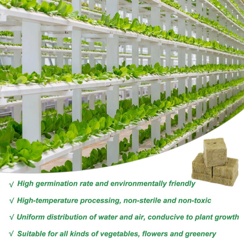 Meridian Pack of 50 Rock Wool Cultivation Cubes for Hydroponics and Propagation, 2.5 x 2.5 x 2.5 cm - CT - Image 3