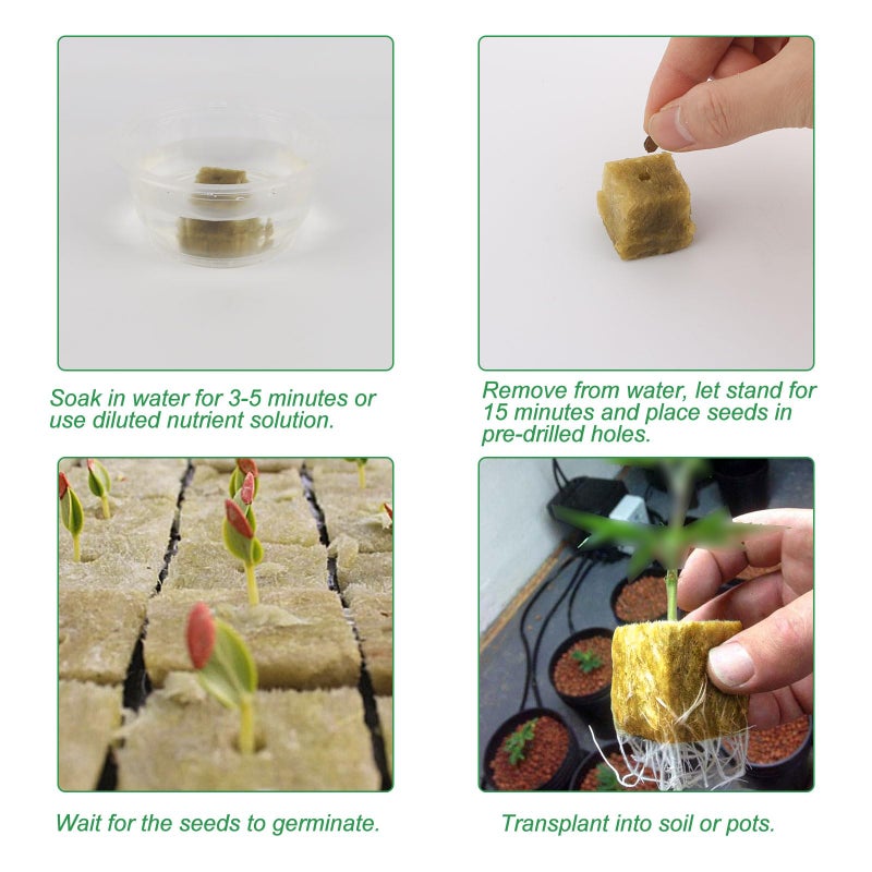 Meridian Pack of 50 Rock Wool Cultivation Cubes for Hydroponics and Propagation, 2.5 x 2.5 x 2.5 cm - CT - Image 5